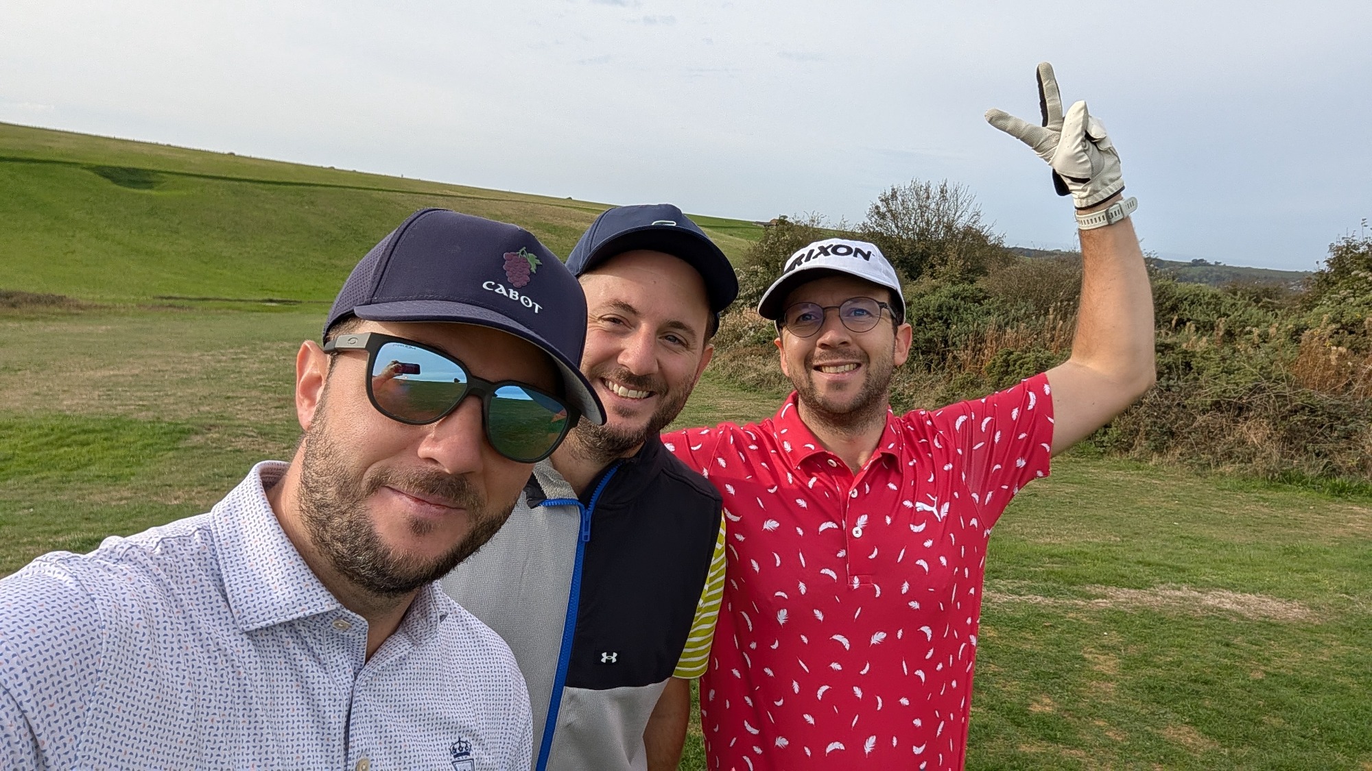 Les trois joueurs à Eastbourne Downs